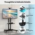 thumbnail image 6 of Gymax Mobile TV Stand for 32''-82'' LCD LED Flat Screen TVs up to 132 lbs w/ Top Tray, 6 of 10