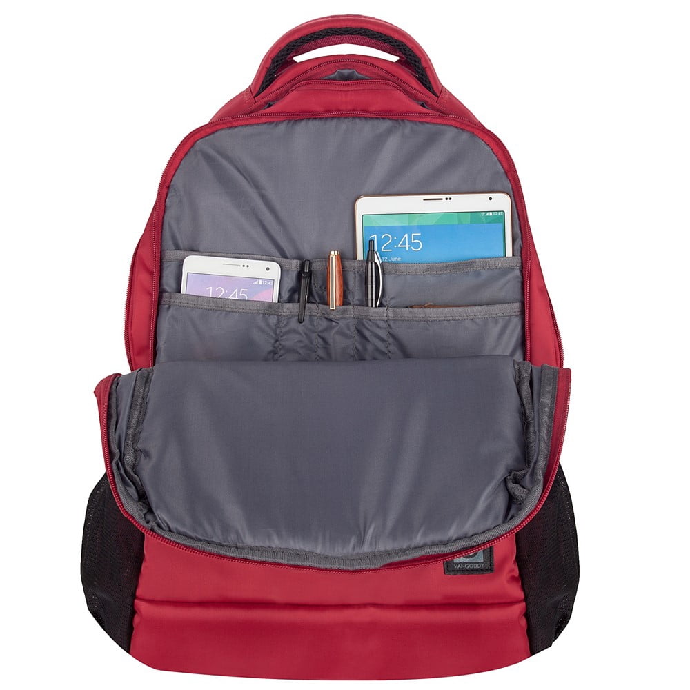 Laptop Backpack for 15.6 Inch Laptop, Multi-Compartment Computer Bag for Work School Travel, Lightweight Durable Daypack, Red