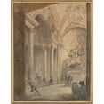 thumbnail image 3 of Hubert Robert 20x24 Black Modern Framed Museum Art Print Titled - Interior of Saint Peter's (ca. 1758), 3 of 5