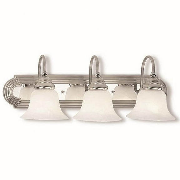 3 Light Bathroom Light in Traditional Style 24 inches Wide By 8.5 inches High-Brushed Nickel Finish Bailey Street Home 218-Bel-731507