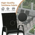 thumbnail image 3 of ELPOSUN Outdoor Dining Set of 5, Patio Table and Chairs Set, Textured Glass Tabletop, 4 Stackable Patio Chairs, Patio Furniture, Balcony, Porch, Lawn- Black, 3 of 6
