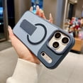 thumbnail image 2 of Compatible for iPhone 12 Pro Max Magnetic Case with Invisible Kickstand, [Compatible with Mag-Safe Charging] Rugged Anti-Scratch Shockproof Drop Resistant Cover for iPhone 12 Pro Max, Darkblue, 2 of 8