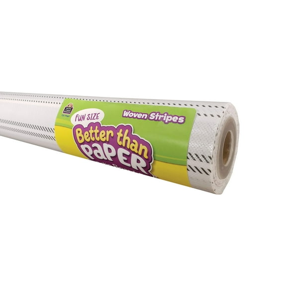 Teacher Created Resources Fun Size Better Than Paper Bulletin Board Roll, 18" x 12', Woven Stripes