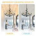 thumbnail image 5 of LovingAHome Vintage Candle Style Chandelier, 6 Lights Farmhouse Pendant Light Fixture for Kitchen Island,Dining Room,Living Room-Black Gold, 5 of 8