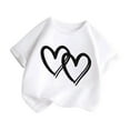 thumbnail image 3 of Gunia Cute Shirts for Teen Girls Summer Tops Loose Fit Round Neck Tees Casual Comfortable Stretchy Shirts for Kids Ages 3-14,White 2-3 Years, 3 of 5