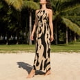 thumbnail image 4 of GUACER Maxi Dress for Women Halter Neck Abstract Print Sleeveless Backless Sundress Boho Flowy High Waist Resort Wear Beach Vacation Outfit, 4 of 7