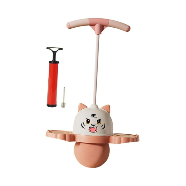 Pelota Pogo Tiger con asa, tabla de salto Pogo para ejercicios, tabla de equilibrio para regalos Rosa