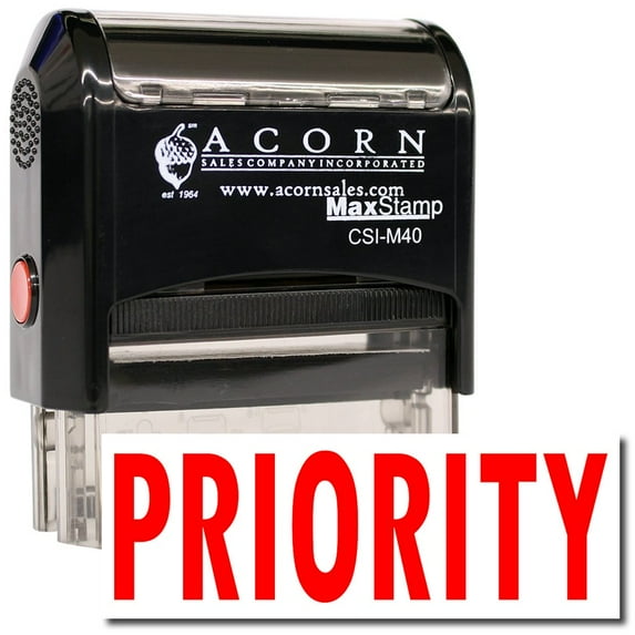 Large Self-Inking Priority Stamp with Blue Ink