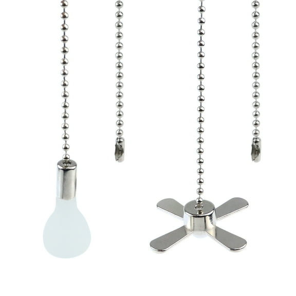 LC LICTOP 2Pcs Ceiling Fan Pull Chains with Connector Fan Decoration Home Decoration for Ceiling Light Silver