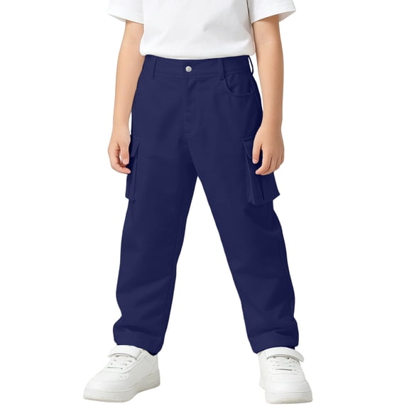 MEZZALL Child Pants Boys Outdoor Cargo Pants Hiking Summer Trousers Kids Youth Teenagers Sports Joggers Pants Casual Streetwear Leisure Solid Color Bottoms