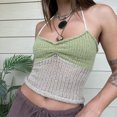 thumbnail image 4 of Chaleco Sin Mangas Mujeres Hot Girl Sling Vest Simple Y2K Knit Splicing Summer Camisole (Verde S) Cgtredaw Para estrenar, 4 of 6