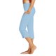 thumbnail image 1 of MKLEKYY Ropa deportiva para mujer, pantalones capri para mujer, pantalones de yoga de cintura alta con bolsillos, leggings cortos rectos, 1 of 3