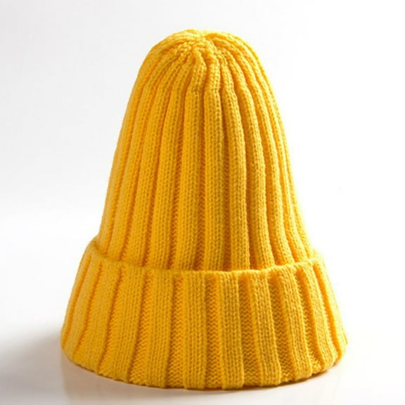 Ayyufe Winter Solid Color Warm Soft Hiphop Knitted Hat Cuffed Skull Beanie Cap