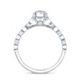 thumbnail image 2 of Pear Shaped Lab Diamond Cathedral Engagement Ring (EF-VS Quality), 925 Sterling Silver, US 4.00, 2 of 8