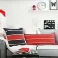 thumbnail image 3 of Ox Bay 20" x 20" Red/ Navy Stripe Cotton Blend Pillow Cover, 3 of 12