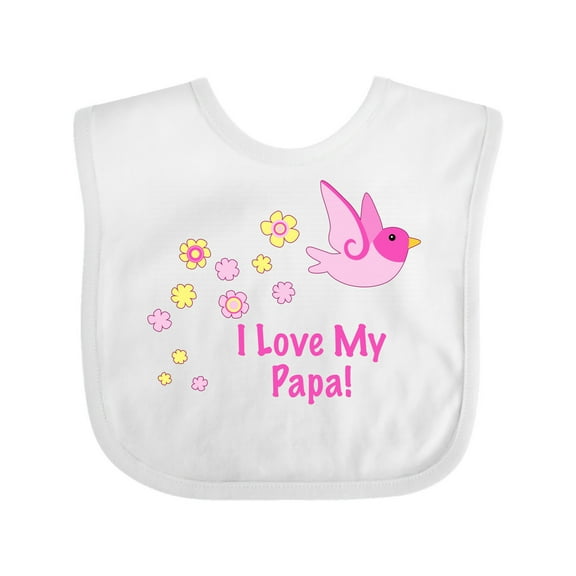 Inktastic I Love My Papa Girls Baby Bib