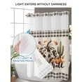 thumbnail image 4 of No Hook Cloth Fabric Shower Curtain with Snap in Liner, White Black Pumpkin Fall Waterproof Shower Curtains Set with See Through Top Window, Farmhouse Plaid Botanical Cactus Rustic 72"x84", 4 of 6