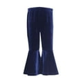 thumbnail image 2 of Lmnyox Girls Velvet Pants Flare Leg Elastic Waist Stretchy Velour Trousers Kids Fall Winter Casual Pants, 2 of 3