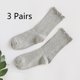 thumbnail image 1 of Calcetines de mujer. Calcetines casuales con puños vueltos y volantes hasta el tobillo, transpirables, de algodón de punto fresco, con forma de lechuga, paquete de 3, 1 of 5