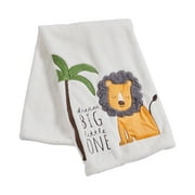 Levtex Baby - Zuma Plush Blanket - Lion - Brown, Ochre, Green, Grey and Cream - Nursery Accessories - Blanket Size: 30 x 40 in.