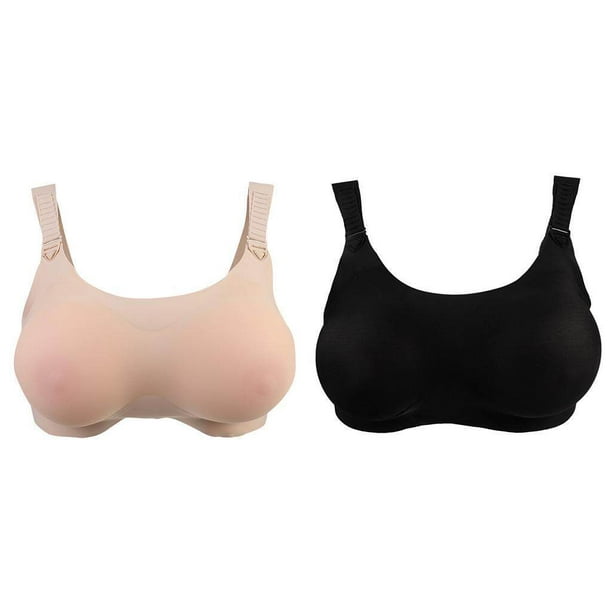 600g/36B Full Silicone Breast Forms False Bosom Dark Skin + Wear Bra Cross  Dress