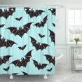 thumbnail image 1 of SUTTOM Colorful Goth Halloween Pattern Bats Holiday Symbols Cute Gothic Shower Curtain 66x72 inch, 1 of 1