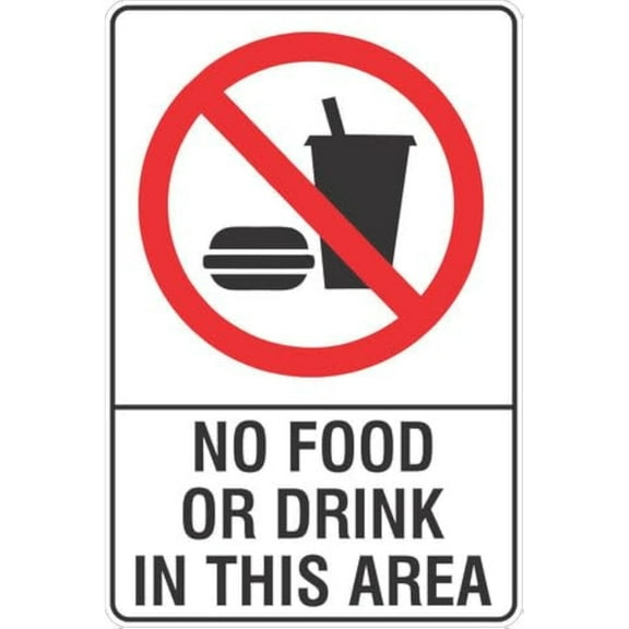 Retro Decor Tin Signs,“NO FOOD OR DRINK IN THIS AREA”,for garage,bar,restaurant,living room,bedroom,kitchen,cafe,bar,8×12inch