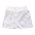 thumbnail image 3 of Yartina Kids Girls Sequins Dance Shorts Hip Hop Jazz Dance Performance Costume Athletic Sports Gym Silver XL, 3 of 7