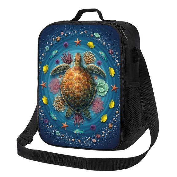 Sea Turtle Insulated Lunch Bag For Women Men Turtle Lunch Box For Work,Picnic,Travel,Hiking, Beach Or Fishing Turtle Lunch Bag