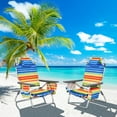 thumbnail image 1 of Costway 2-Pack Folding Backpack Beach Chair 5-Position Outdoor Reclining Chairs with Pillow Yellow, 1 of 10
