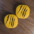 thumbnail image 4 of Effete Feline Claw Marks Scratch Tufted Floor Pillow, Round, 4 of 4