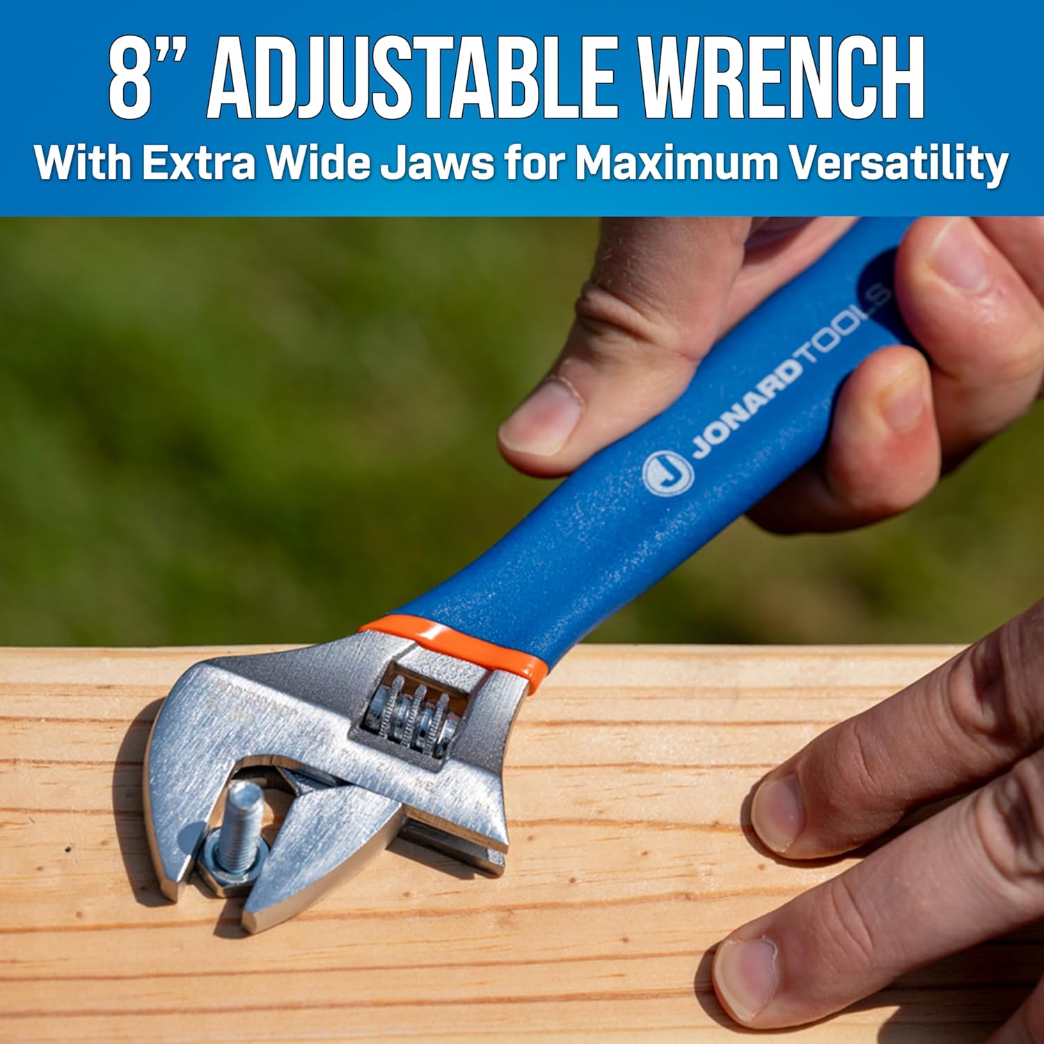 MKEUDQ-AW-8 Adjustable Wrench Extra Wide Jaw, 8" (Color May Vary)
