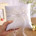 thumbnail image 2 of LICEWO European Bow Cushion Wedding Decor Ring Pillow Romantic Embroidered Flowers for for Wedding Ceremony Wedding Supplies, 2 of 15