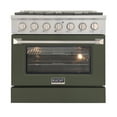thumbnail image 2 of 36 in. 5.2 cu. ft Dual Fuel Range for Natural Gas Sealed Burners in Olive Green., 2 of 13