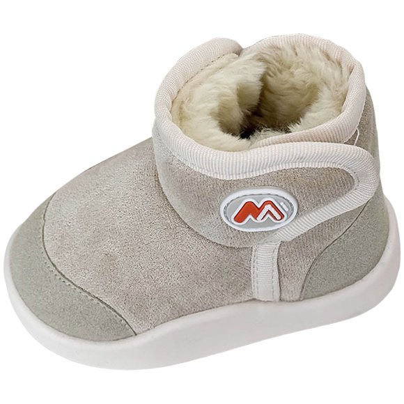Ymyiu Waterproof Kids Snow Boots Insulated Warm Fleece Lined Winter Boots for Toddlers, Boys Snow Boots for Toddler Boys (Beige,4-4.5 Years)