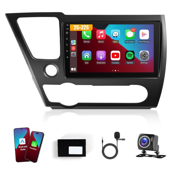 Radio para Auto Leadfan con Pantalla Táctil de 9" y CarPlay y Android Auto Inalámbricos