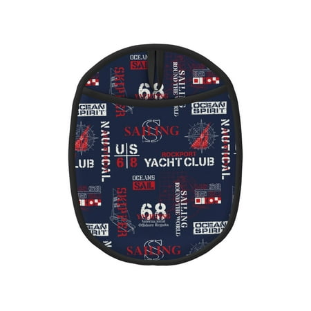 

Qekee Nautical Style Sailboat Pattern Silicone Pot Holders Oven Mitts Heat Resistant Hot Pads Non Slip Pot Holder Towel Cloth Interior Lining