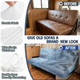 thumbnail image 3 of Chririnla RV Couch Covers Anti-Slip Elastic Stretch, Compatible with Motorhome Camper Jackknife Sofa Bed Blue Marble Pattern, 3 of 7