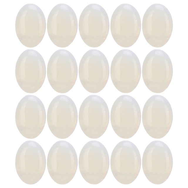20 piezas de cabujón de ópalo con parte trasera plana, superficie lisa, hermosas piedras ovaladas para la fabricación de joyas.