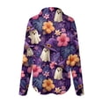 thumbnail image 5 of Godom Womens Halloween Shirt Cute Ghosts Print Button Down Shirts Long Sleeve Loose Fit Blouses Tops, 5 of 5