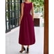 thumbnail image 3 of Vestido BTFBM para mujer 2025, casual, sin mangas, midi, color vino, 3 of 9