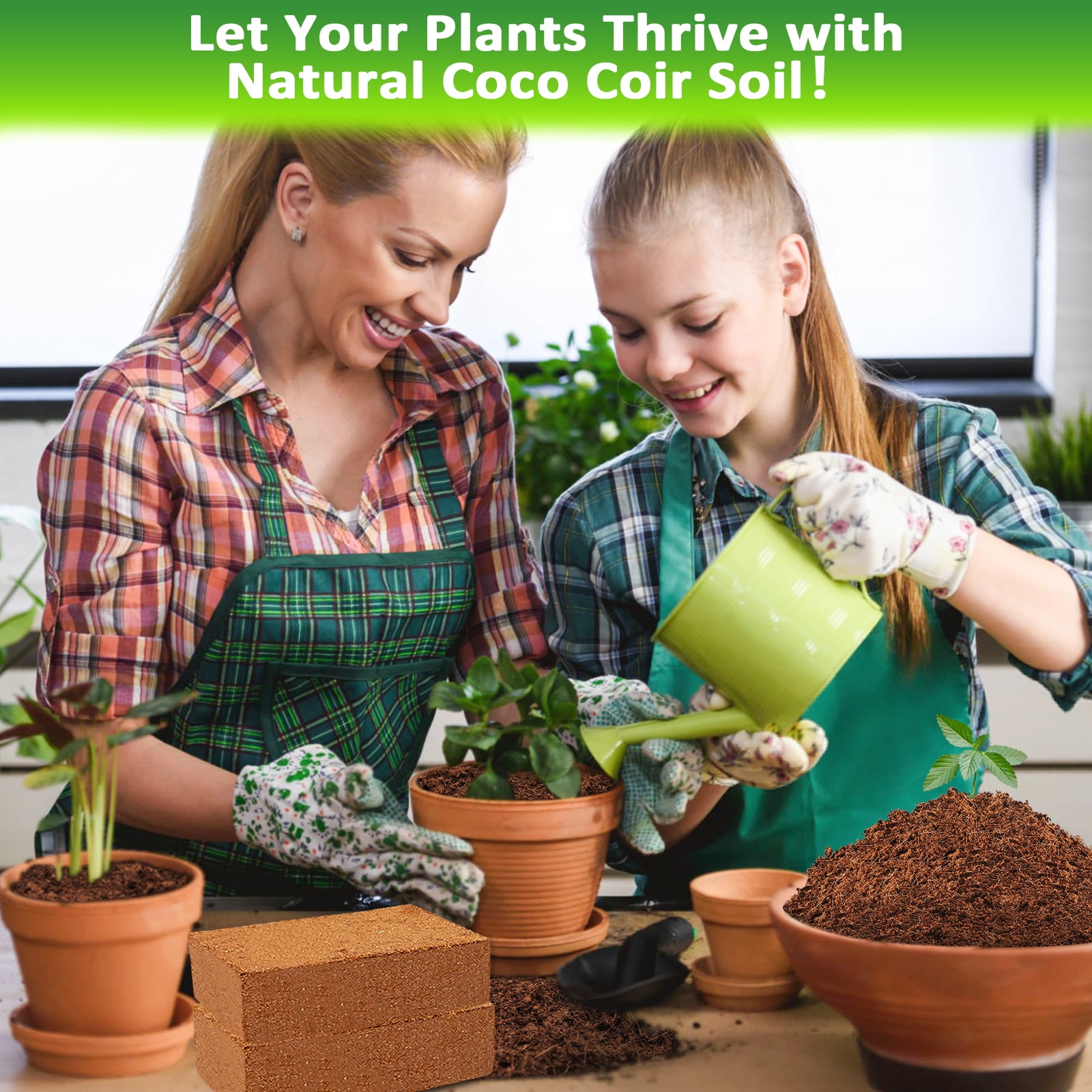 Legigo 12 Pack Premium Coco Coir Brick for Plants- 100% Organic Compressed Coconut Coir Bricks Starting Mix, Coco Coir Fiber Coconut Husk for Planting, Gardening, Potting Soil Substrate, Herbs