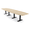 Blonde Surfside Ash w/Matte Black Base no Electric, variant on 16 Person Modular Boat Shaped Powered Boardroom Table Metal T Bases