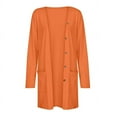 thumbnail image 6 of SDNall Long Cardigans for Women Color Long Sleeve Casual Tops Blouse with Pocket and Button Cardigan (Orange, Sizes S-XXL), 6 of 9
