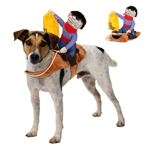 Spencer New Cowboy Rider Dog Costume for Dogs Clothes Knight Style with Doll and Money Purse for Halloween Christmas Pet Costume "Size S"