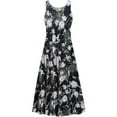 thumbnail image 1 of Plus size 1x Extra Tall Womens Dress Silver Glitter Floral Print Sleeveless Princess Cut, 1 of 4