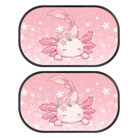 Yuyamidu Adorable Axolotl Car Window Shades for Side Window Cherry Blossom Side Window Sun Shade for SUV Trucks 2 Pack Pink Sunshade for Car Back Window