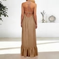 thumbnail image 7 of DGMIOCS Women's Backless Sleeveless Maxi Dress Oversized Duster Coat Style Long Dress with Spaghetti Straps for Everyday Versatile Wardrobe Khaki S, 7 of 7