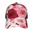 thumbnail image 3 of Lsque Rose Printed Trucker Hat - Baseball Cap for Men Women - Breathable Mesh Side, Adjustable Fit - for Casual Wear, 3 of 7