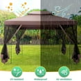 thumbnail image 5 of COBIZI Pop-up Gazebo, 10' x 13' Outdoor Steel Double Roof Canopy, Metal Frame Pavilion with Mosquito Netting, Sunshade for Garden, Patio, Lawns, Brown, 5 of 6